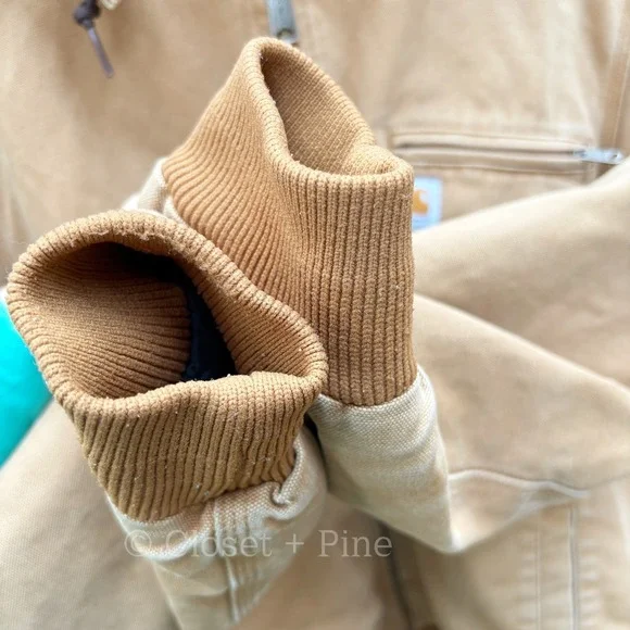 Carhartt Weathered‎ Wildwood Jacket Tan Size XXL Hooded Sherpa Lined - Picture 12 of 17